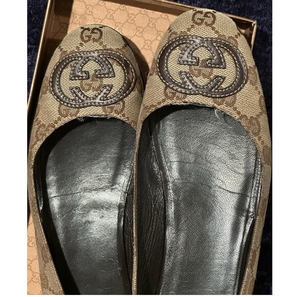 Gucci 2000's iconic interlocking GG Canvas Ballet Flats Size 36 w box/dust bags - Picture 7 of 12